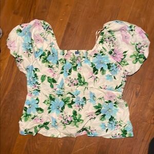 Floral Puff Sleeve Top